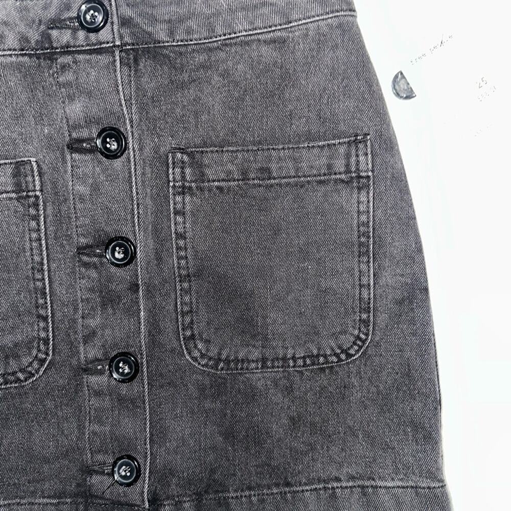 Free People Dark Gray Button-Front Midi Skirt we are the people NWT size 25 - Picture 6 of 15